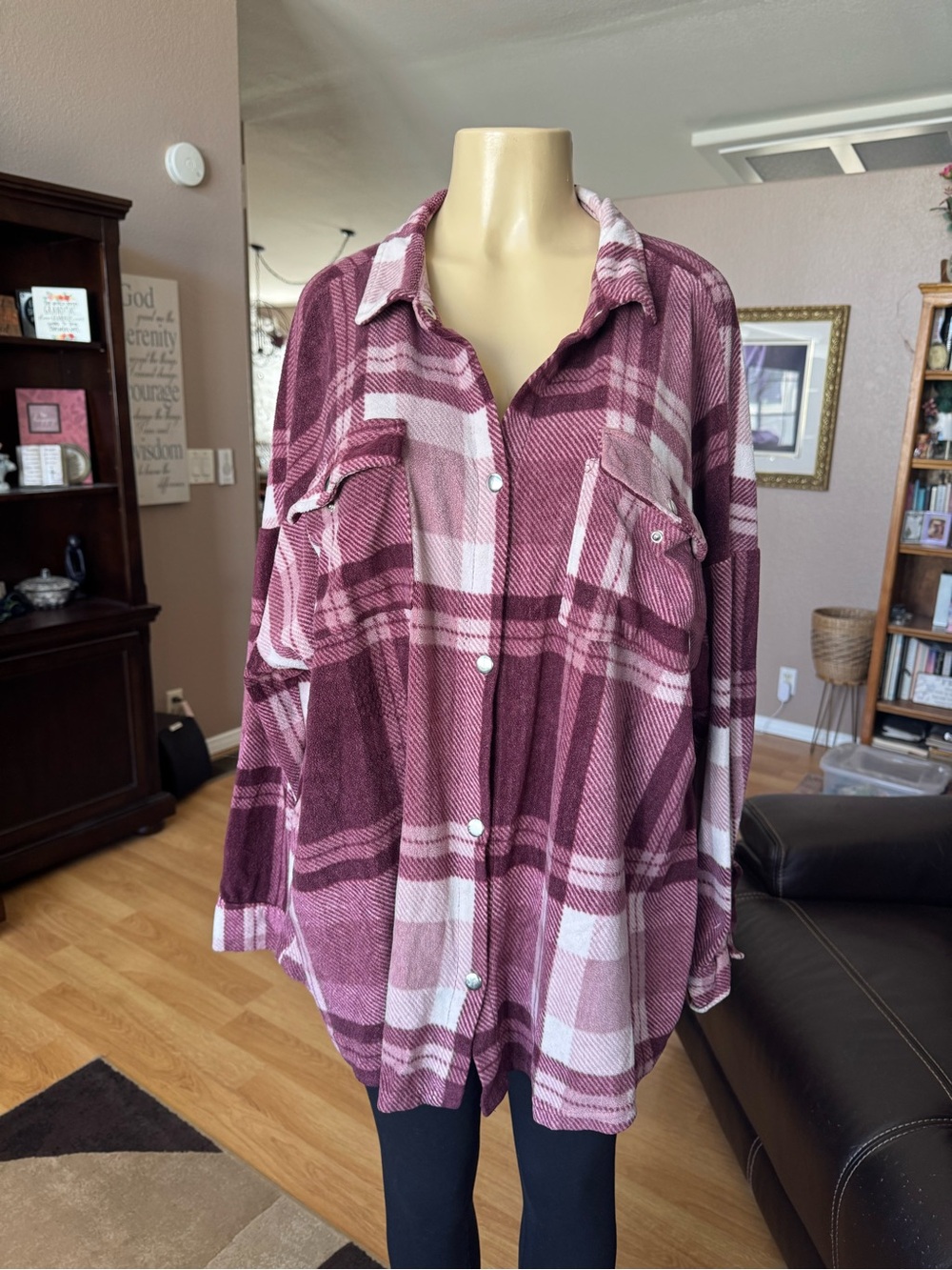 New York Laundry red & white plaid shirt/jacket-size 2X